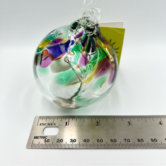Kitras Art Glass Tree Ornament Hand Blown Hanging Ball Globe Sphere 3” Decor - Picture 8 of 12